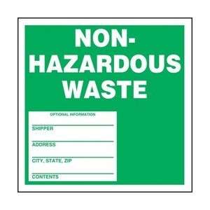  Hazardous Waste Adhesive Vinyl Labels NON REGULATED WASTE 