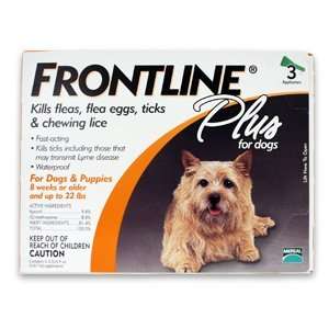  Frontline Plus Flea & Tick for Dogs, 11 22 lbs, 3 Month 