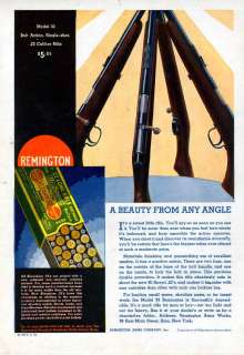 1932 REMINGTON MODEL 33 BOLT .22 RIFLE GUN HUNT AMMO AD  