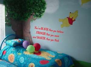 You Are Braver Pooh Christopher Robin Wall Quote Decal  
