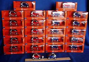New 143 Diecast, 24 smart red & blue cars   fortwo car  