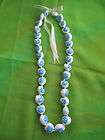new hawaii wedding graduation kukui nut lei necklace white blue