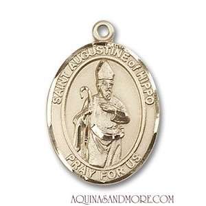  St. Augustine of Hippo Medium 14kt Gold Medal Jewelry
