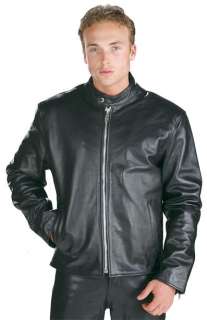 Mens Black High Grade Motorcycle Racer Leather Jacket 3XL  