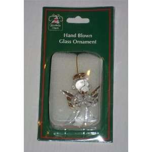  Christmas House Hand Blown Glass Angel Ornament 