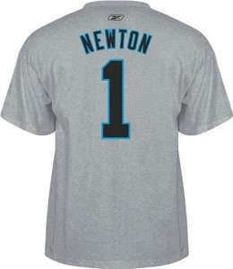 Carolina Panthers Cam Newton #1 Reebok GREY Jersey T Shirt sz 