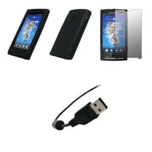  Sony Ericsson Xperia X10   Black Soft Silicone Gel Skin 