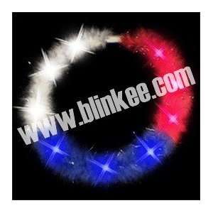  Red White Blue Flashing Feather Necklace 
