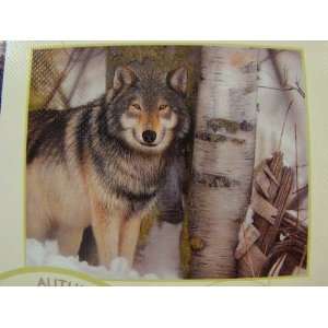  GALLERY SERIES AUTHENTIC WOOD PUZZLE Lone Wolf in the Snow 