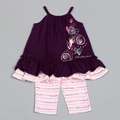 Calvin Klein Toddler Girls Purple Top and Leggings Set Was 