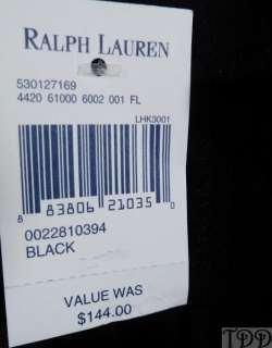 NWT Ralph Lauren Black Sleeveless Belted Knit Dress 8  