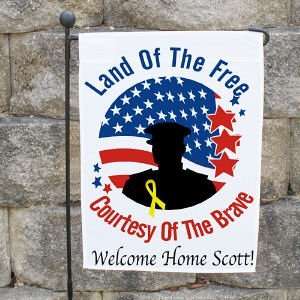  Personalized Land of the Free Garden Flag Patio, Lawn 