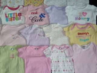 20 PIECES USED BABY GIRL LOT NEWBORN 0 3 3 6 MONTHS SUMMER CLOTHES LOT 