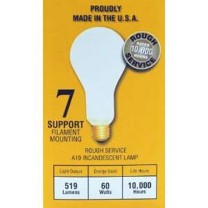 Olympic Lighting, PACK of 2 Incandescent 60 Watt Rough Service Frost 