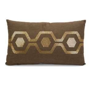   Honeycomb Pattern Pillow Polyester Cotton Oblong Chocolate Background