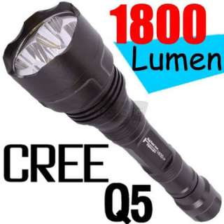 UltraFire 1800lm CREE Q5 LED 5 Mode Flashlight+2x 18650  