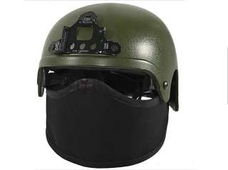   SWS Helmet Mounted Face Protector Half Face Nylon Mask Black  