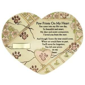  Pet Memorial Plaque   Pawprints on My Heart