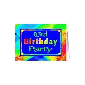  83rd Birthday Party Invitations Bright Lights Card Toys & Games