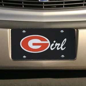 Georgia Bulldogs Black Team Logo Girl Mirror License Plate 