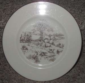 Fox Hunt Hunting Set of 6 Lenox 8 1/2 inch Luncheon Plates  