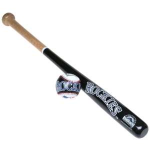 Colorado Rockies Wood Bat & Soft Strike Baseball Set  