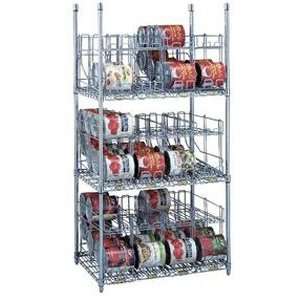  3 Tier Can Rack System, 3 Wire Shelves & 12 Modules   96 