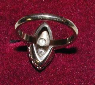 Gorgeous Vintage 14 Karat White Gold Double Diamond Ladies Ring Marked 