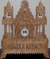 Custom Handmade Bell Tower Mantle Clock Wooden Gifts  