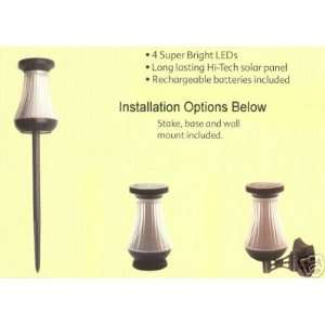  Ribbed Solar Light w/ Stake & Wall Mounts Patio, Lawn 