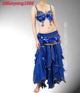 New 3PCS belly dance costume bra & skirt & belt  