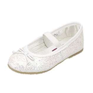   Link Little Girls White Iridescent Glitter Dress Shoes 3 