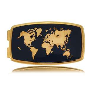 GEMaffair WORLD MAP MONEY CLIP GOLD METAL TRAVEL CARD HOLDER at  