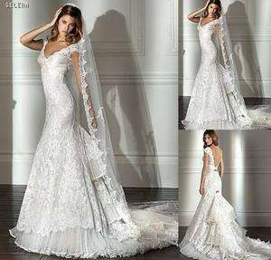White Lace Bride Prefect Wedding dress gown Custom *  