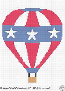 Crochet Pattern/Patterns   HOT AIR BALLOON   Patriotic  
