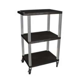 WILSON 42.5 Inch Tuffy Three Tier Cart with Black Shelves by H 