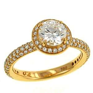    Eternity Style Pave Diamond Engagement .54cttw (CZ ctr Jewelry