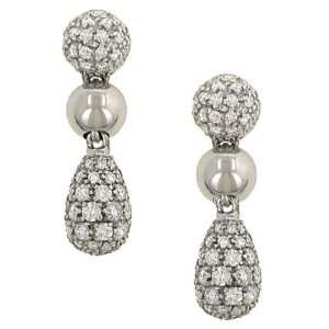  Pave Diamond and Beaded Dangle Earrings 2.07cttw Jewelry