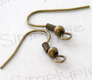 50 ANTIQUED BRASS Fish Hook EARWIRES 22G  