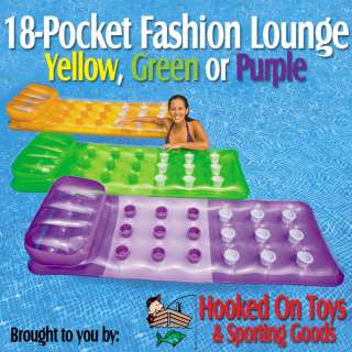   Inflatable Fashion Lounge Pool Float   Yellow Green & Purple  