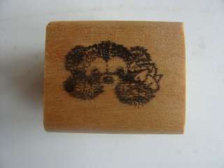 Wooden  Rubber Stamp  Picking Monkey  
