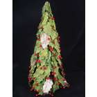   the Night Artificial Red Holly Berry & Leaf Christmas Cone Tree  Unlit