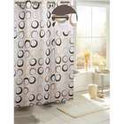 Carnation Home Fashions Circles EZ On Fabric Shower Curtain in Brown