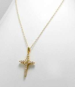 14K YELLOW GOLD GP CROSS PENDANT over STERLING SILVER VERMEIL  