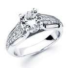 ApexJewels Semi Mount Diamond Engagement Ring 18k White Gold Pave 