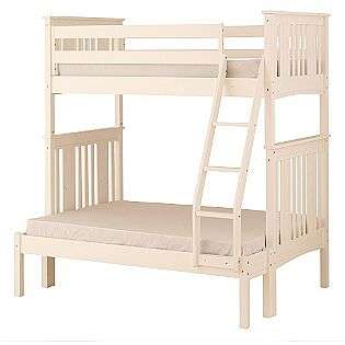   Base Camp Twin over Full Bunk Bed with Ladder/Guard Rail   White