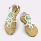 Blancho Bedding Ant Flats White Green Sandals Womens Shoes US06