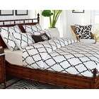 MDS Crewel Bedding Irongate Black on White Cotton Duvet Cover   QUEEN
