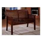   Dark Oak Solid Wood Finish Country Style Bench with Under Seat Storage