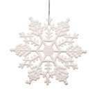 VCO Club Pack of 12 Winter White Glitter Snowflake Christmas Ornaments 